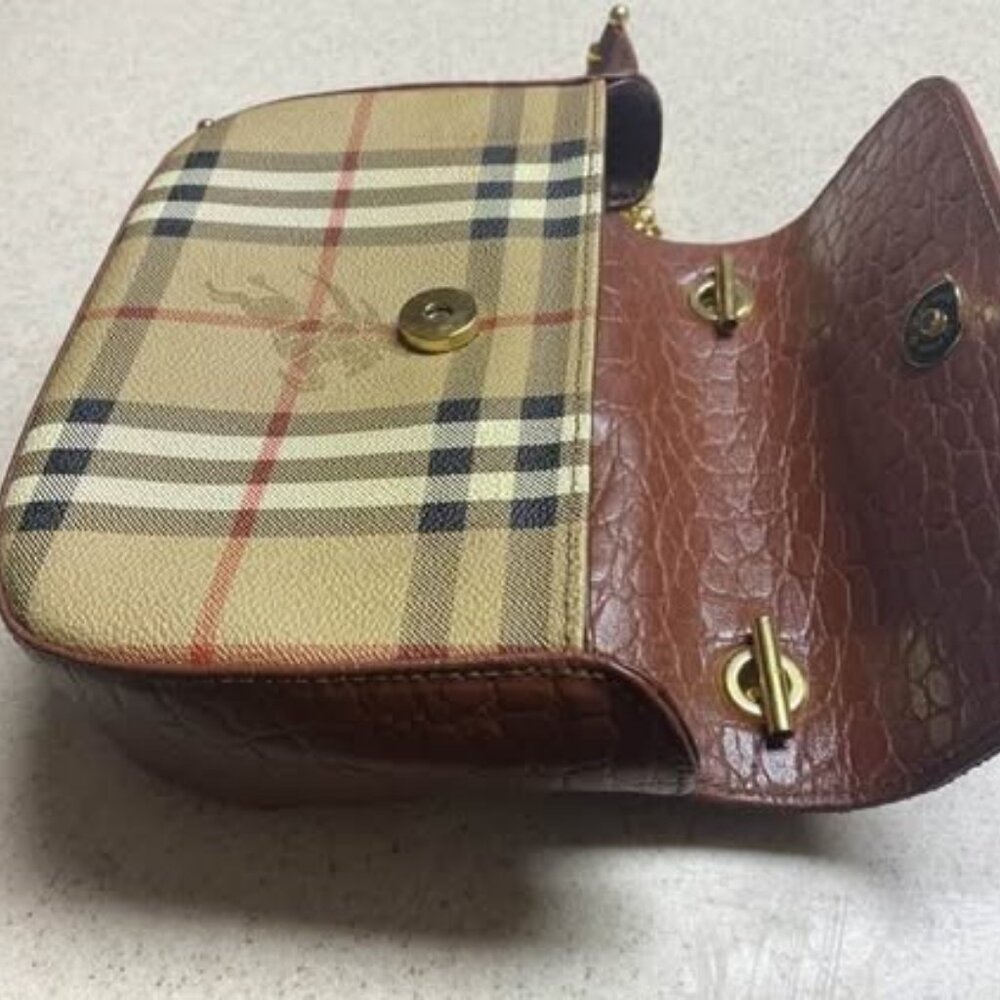 Auth. Prorsum RARE Mini Burberrys Nova Check Leather Trims Shoulder Bag - Picture 5 of 8